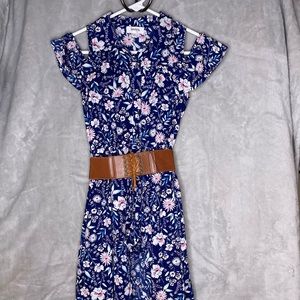 Floral Dress w/ Belt